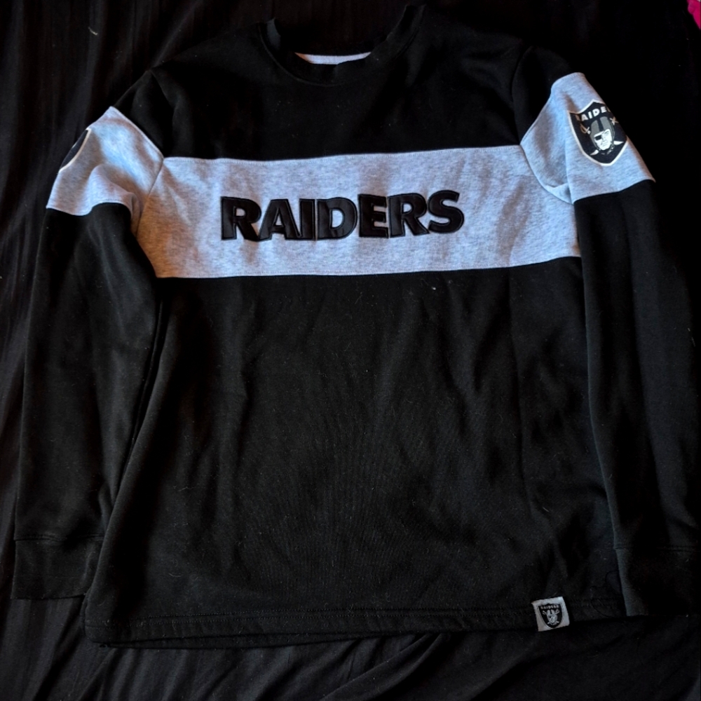Raiders Black and Gray Crewneck